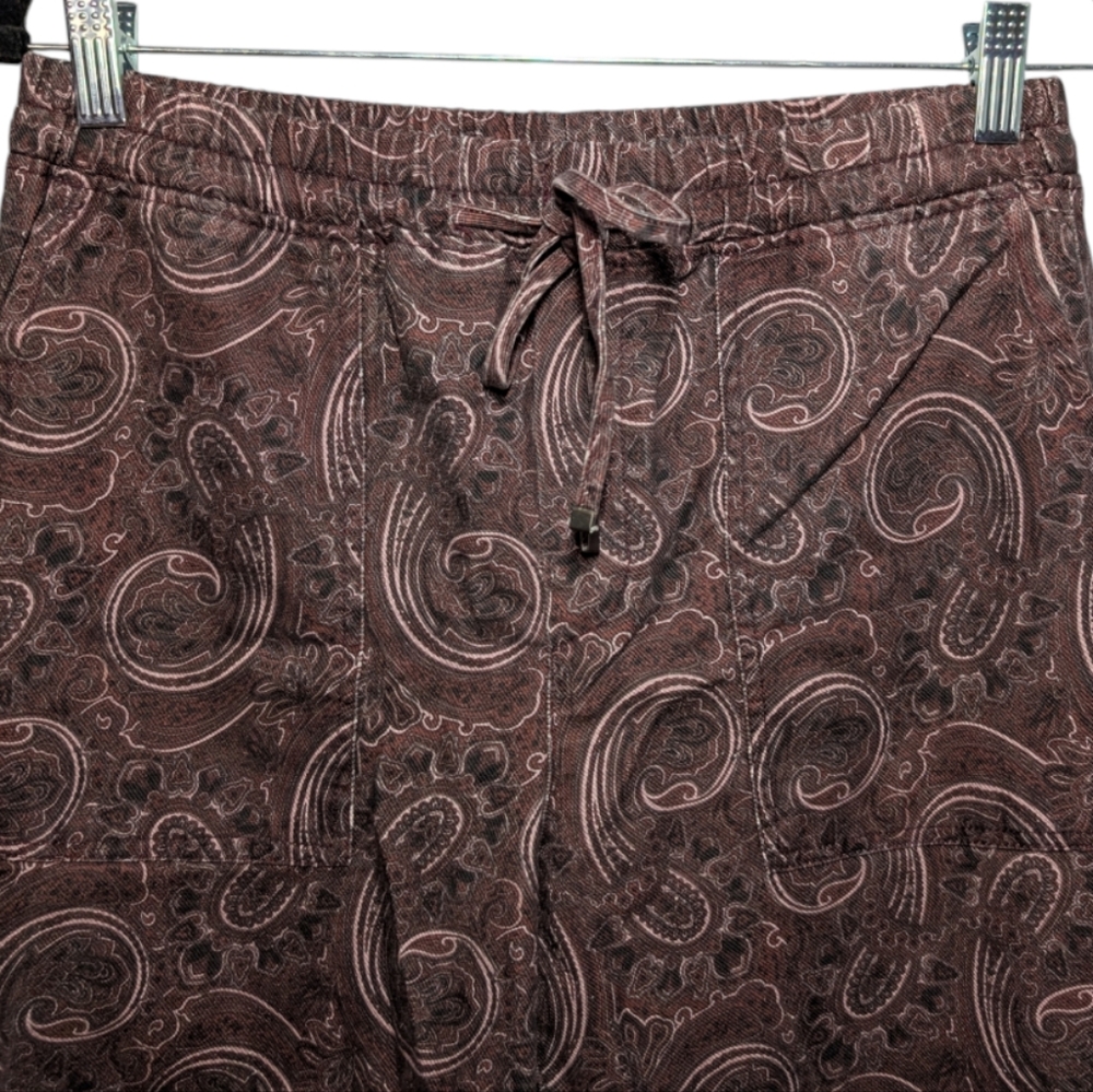 Zara Paisley Print Pants, Straight Leg Drawstring 🌿 - Picture 8 of 15